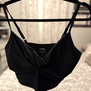 YPB SculptLUX Black Twist Crop Tank Top Size L – Express Activewear